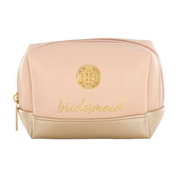 Bridesmaid Cosmetic Bag - Blush and Gold