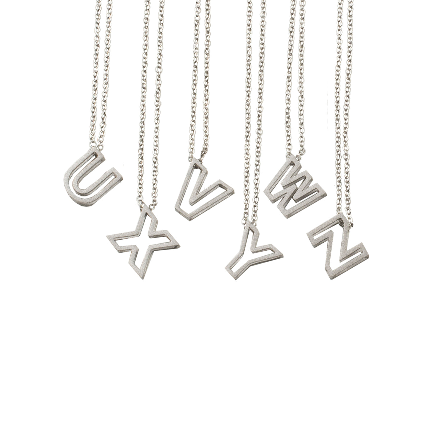 Liv Initial Necklace - Silver – Rustic Cuff Vault